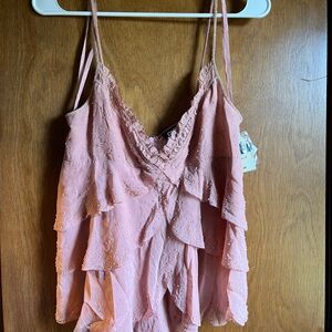 Vintage DKNY beaded pink tank top